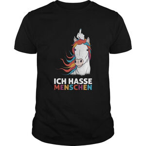 Middle Finger Unicorn Ich Hasse Menschen Shirt